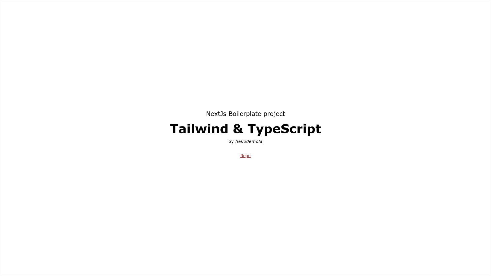screenshot of Next.js Base Tailwind TS on template0.com