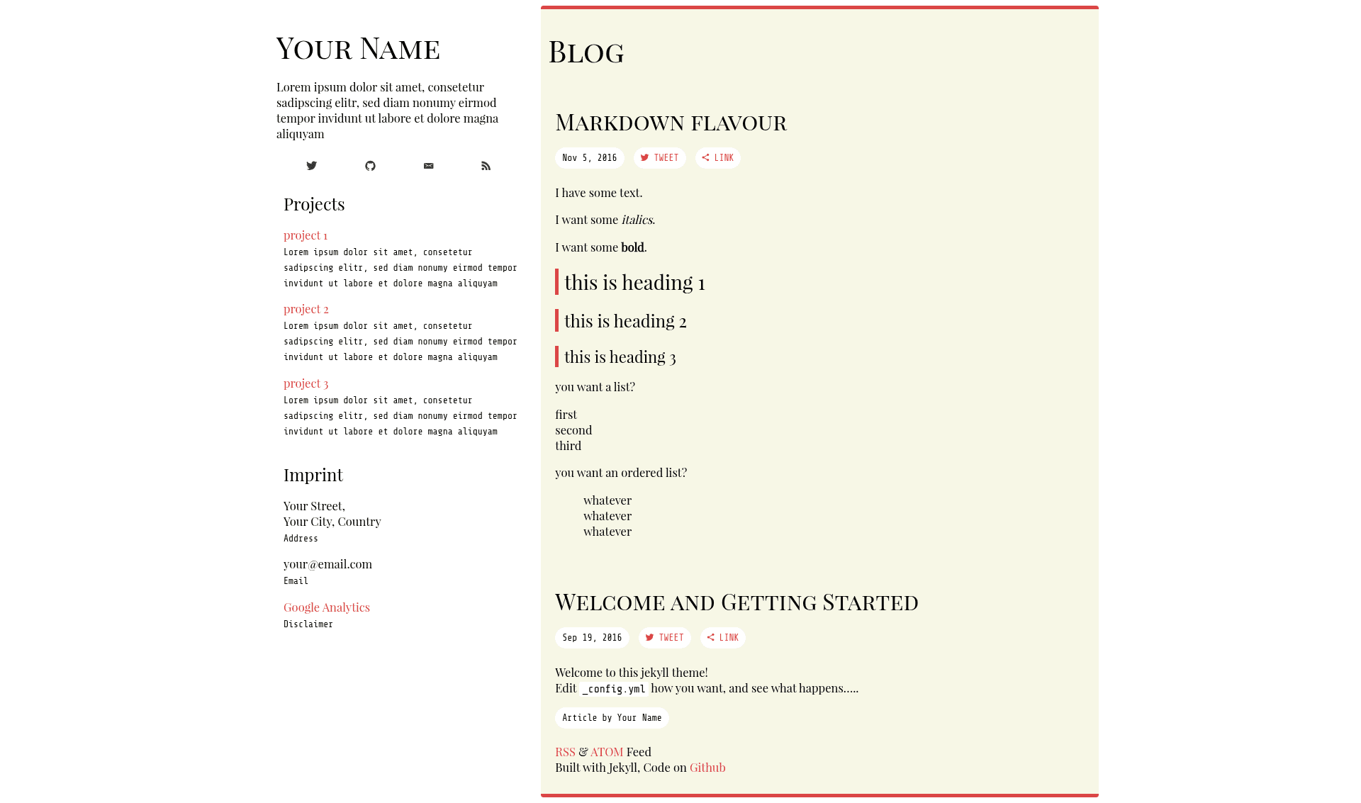 screenshot of Onepage on template0.com