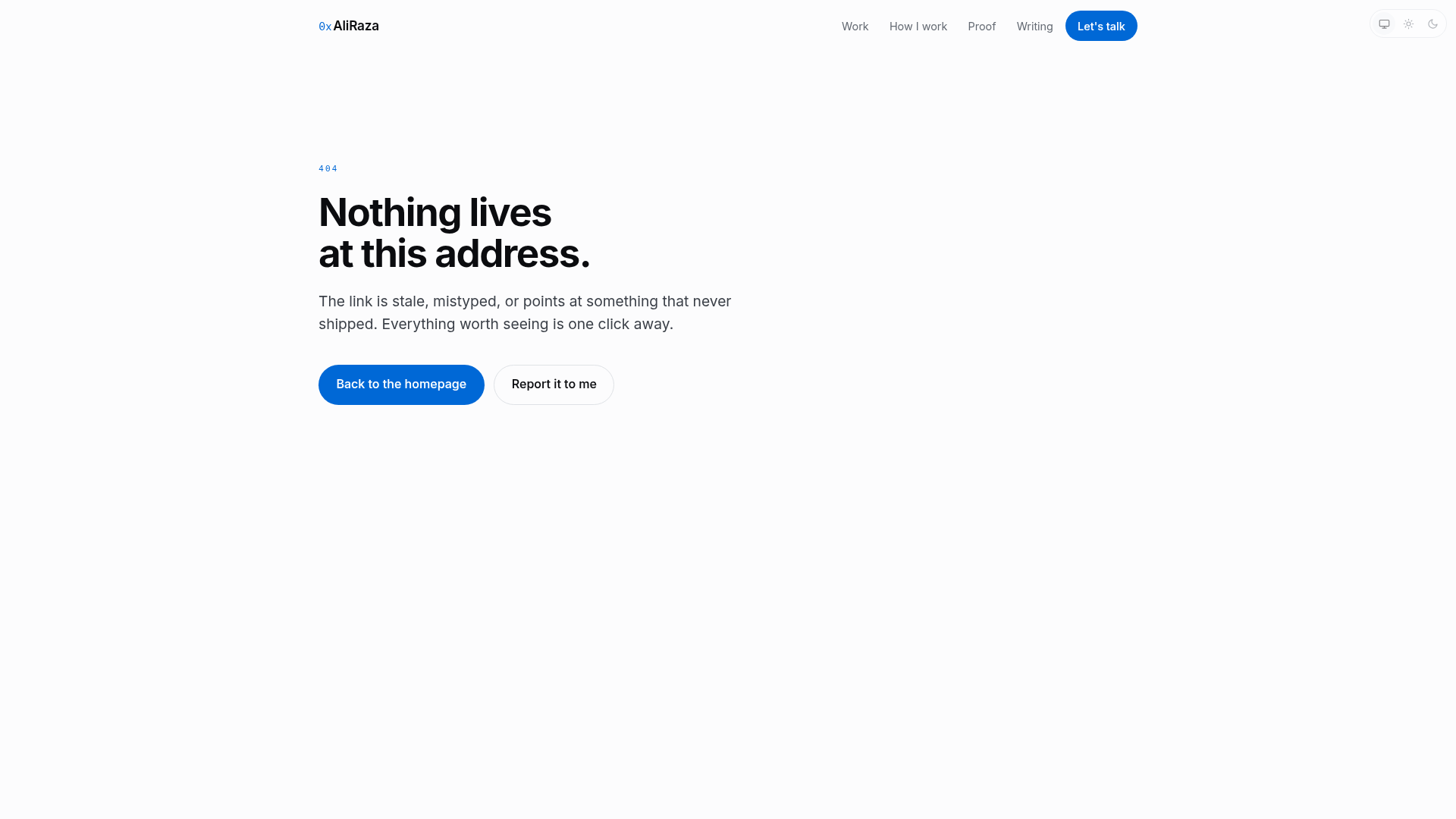 screenshot of 0xFolio on template0.com