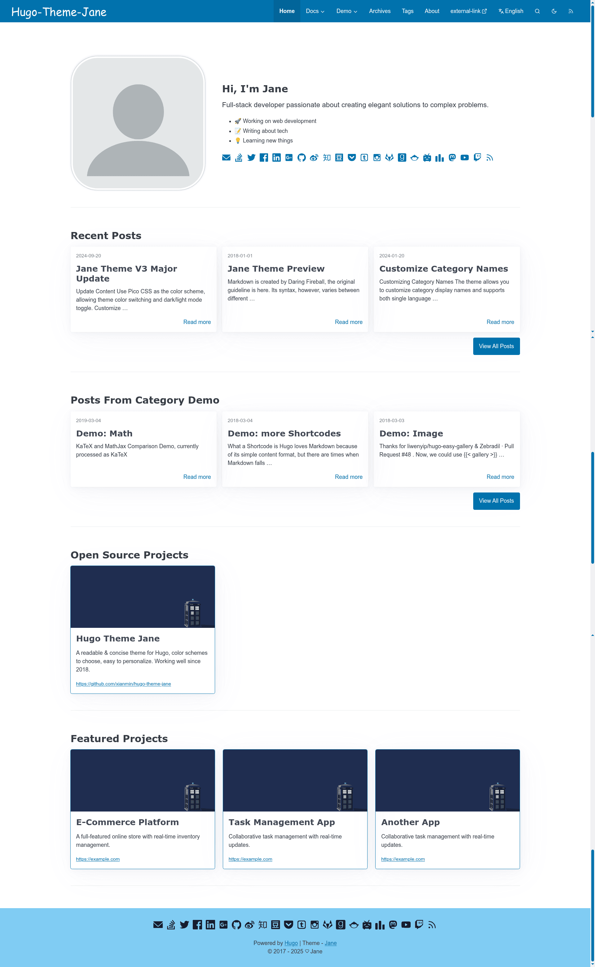 screenshot of Jane on template0.com