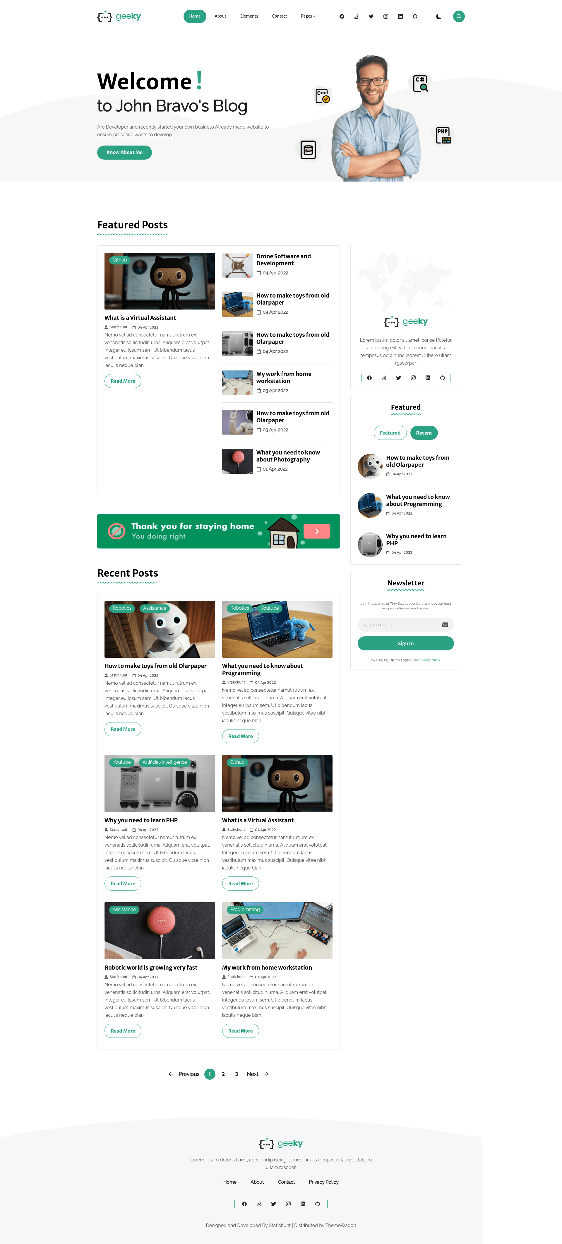 screenshot of Geeky on template0.com