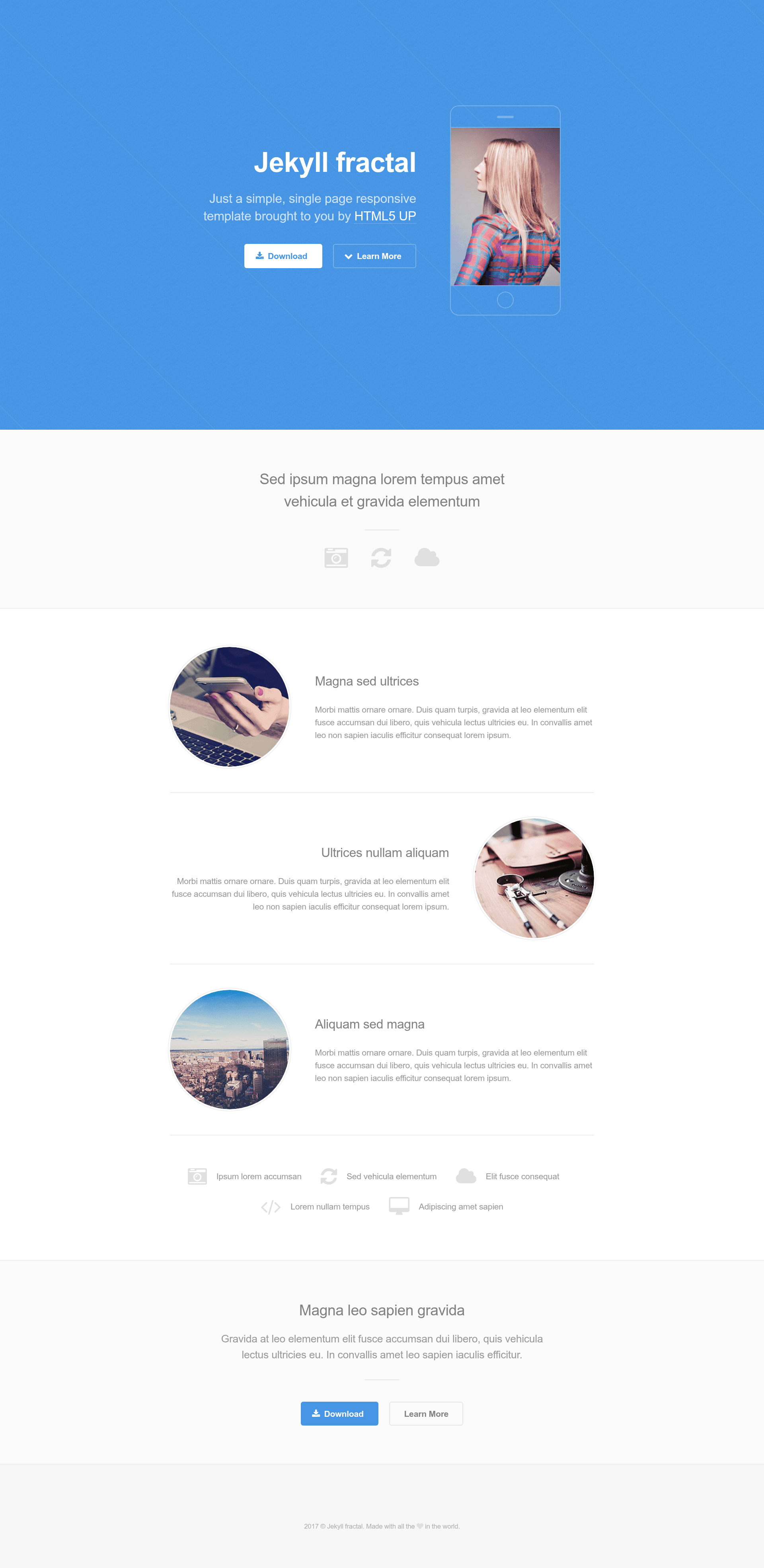 screenshot of Jekyll-fractal on template0.com