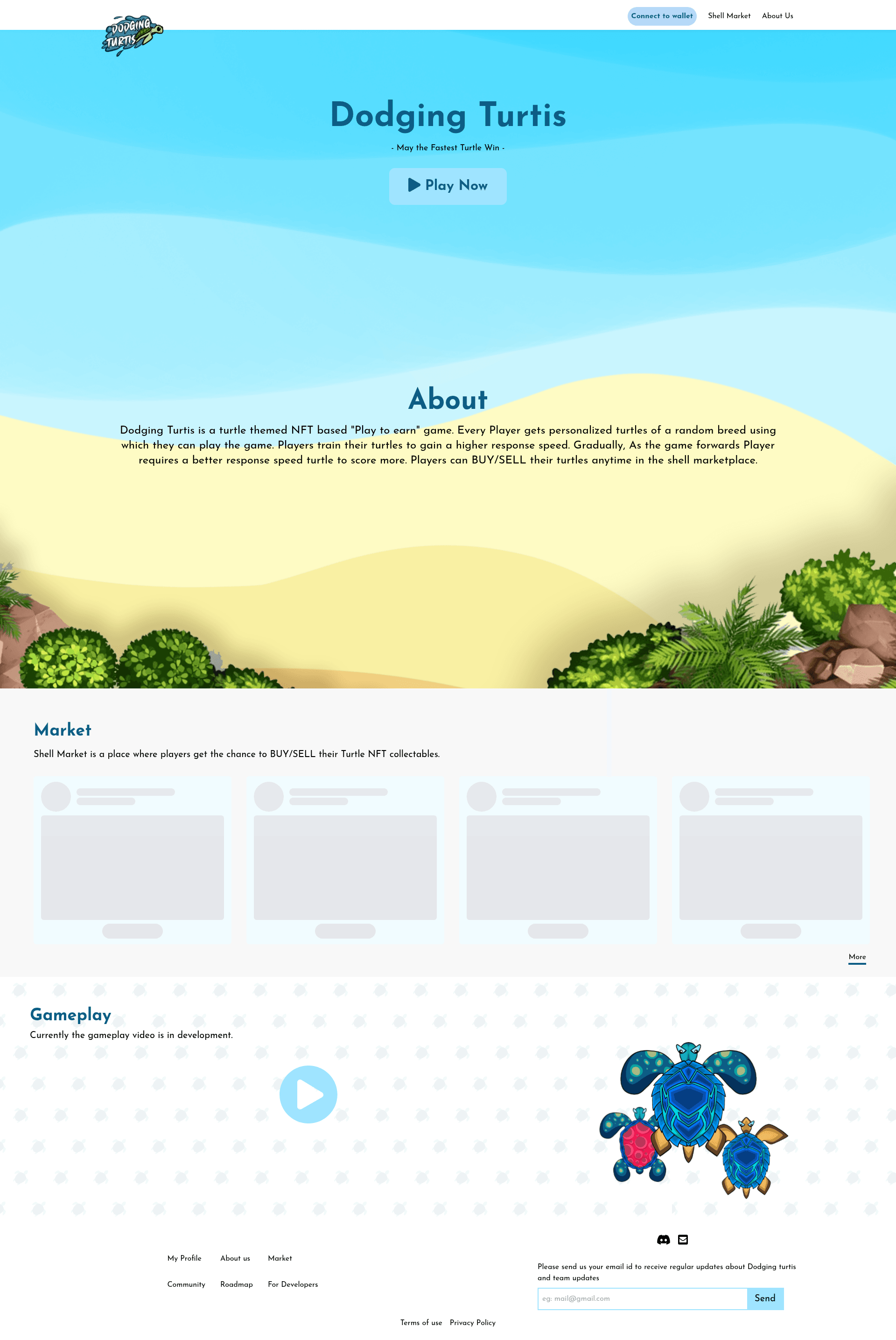 screenshot of Dodging Turtis on template0.com