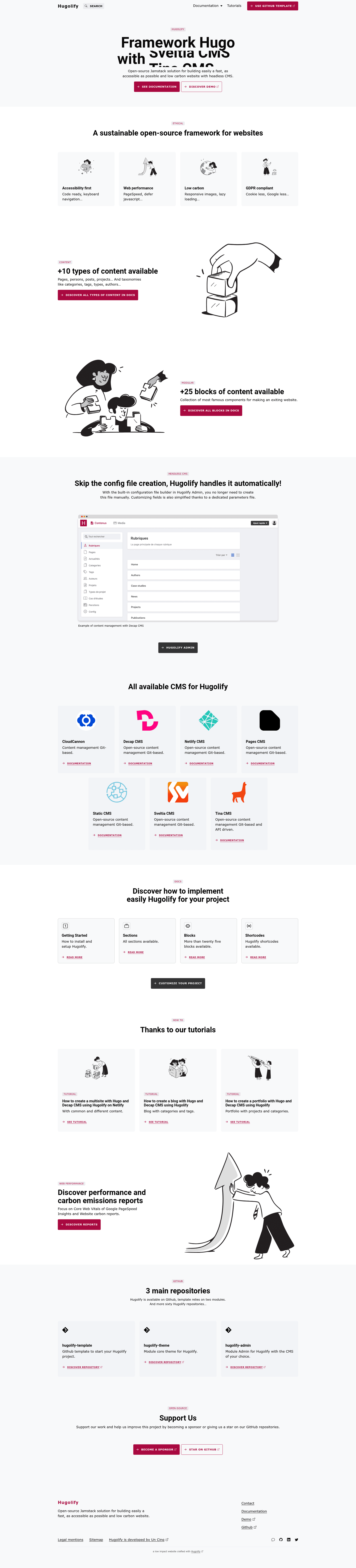 screenshot of Hugolify theme on template0.com