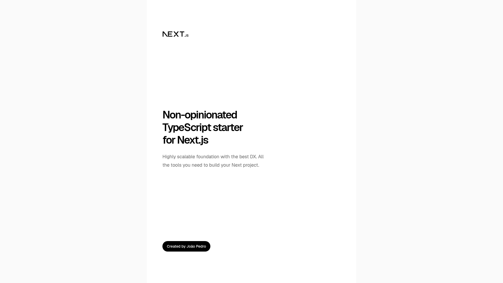screenshot of TypeScript Next.js Starter on template0.com