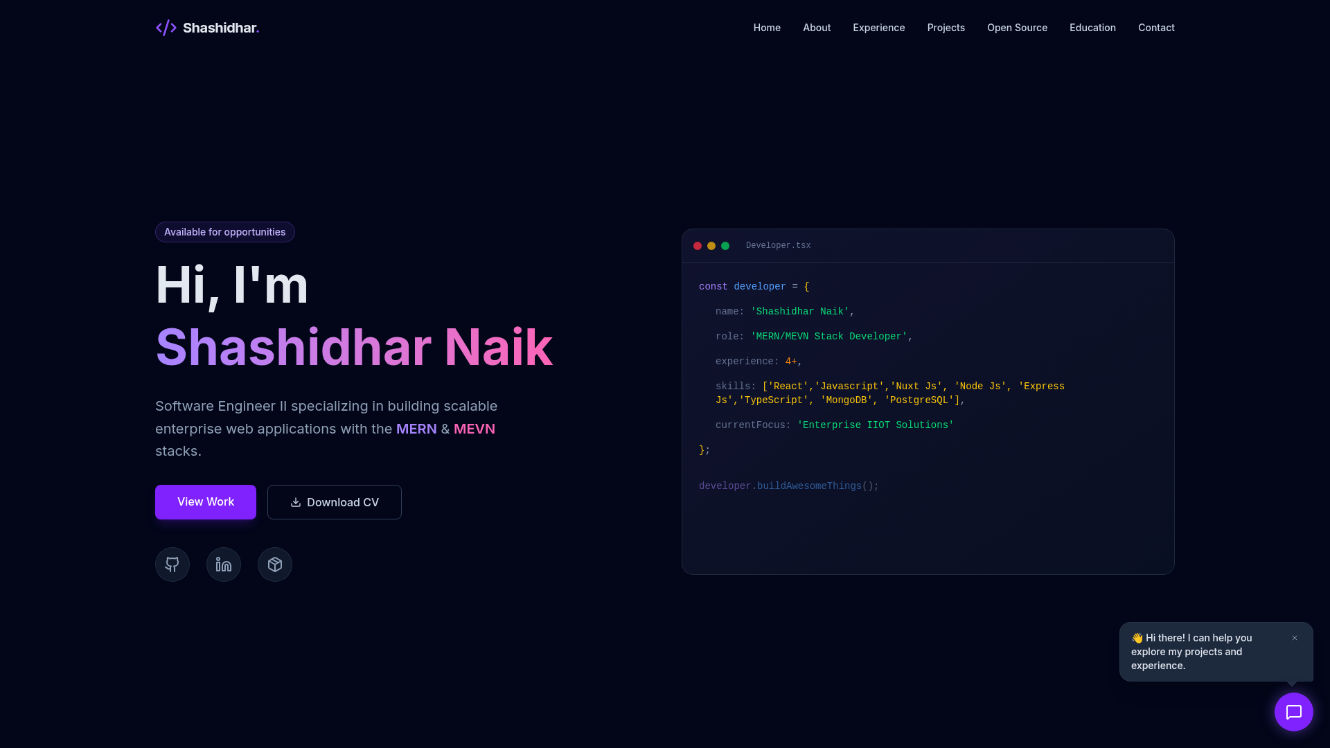 Shashidhar Naik Portfolio preview