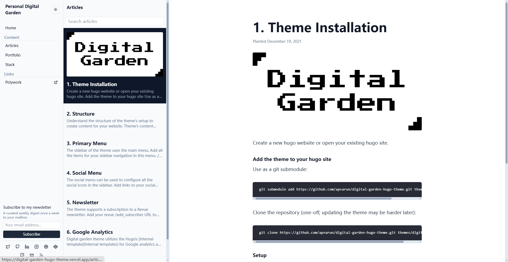 Image for Digital Garden(personal hugo template) on template0.com