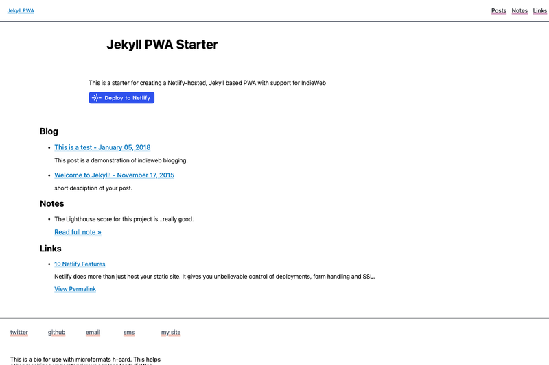 Image for Jekyll PWA IndieWeb Starter on template0.com Image for Jekyll PWA IndieWeb Starter on template0.com