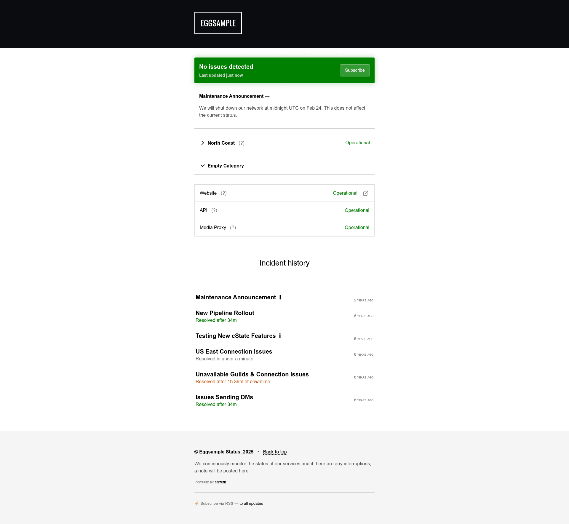 screenshot of cState on template0.com