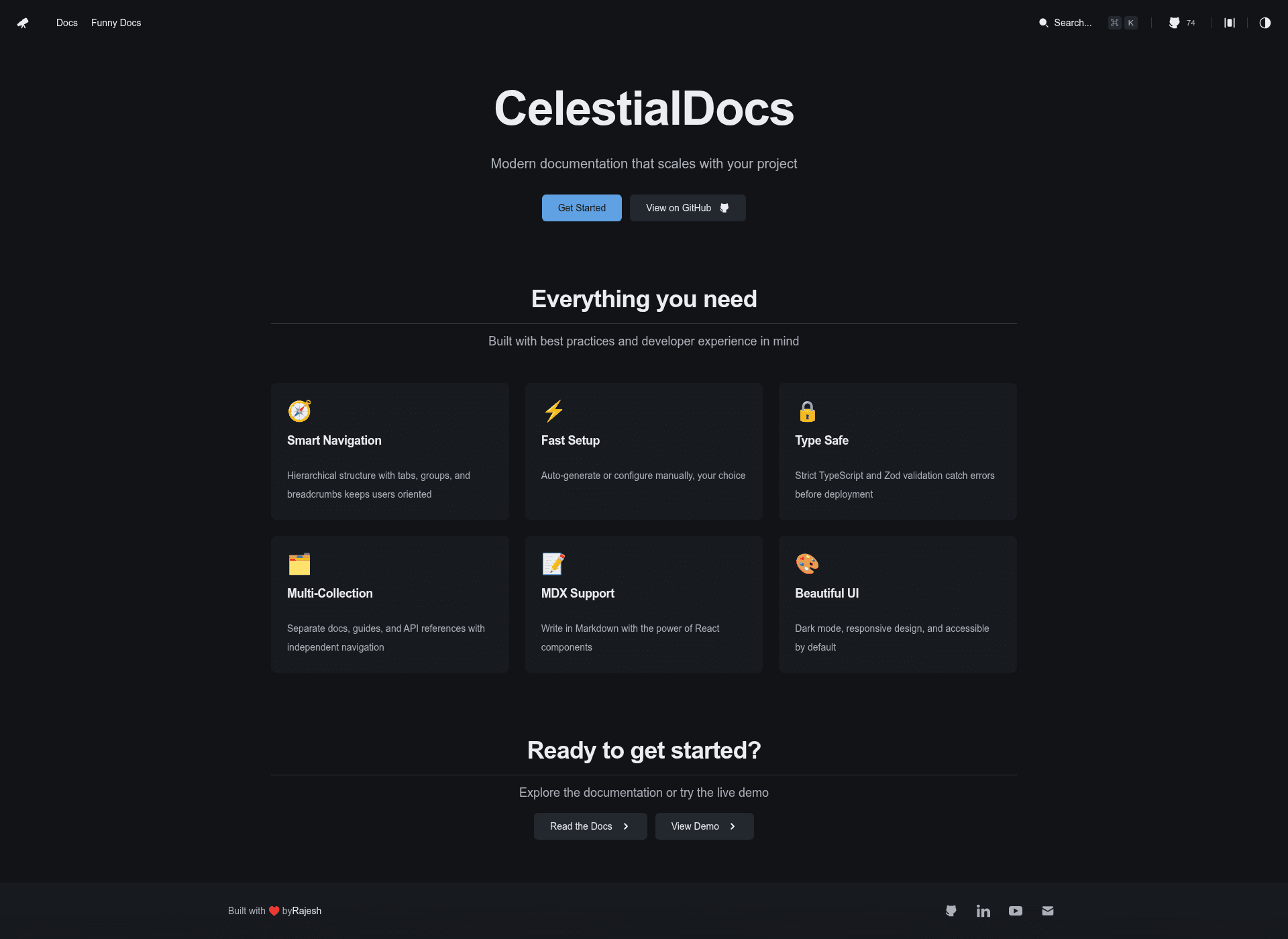 screenshot of CelestialDocs on template0.com