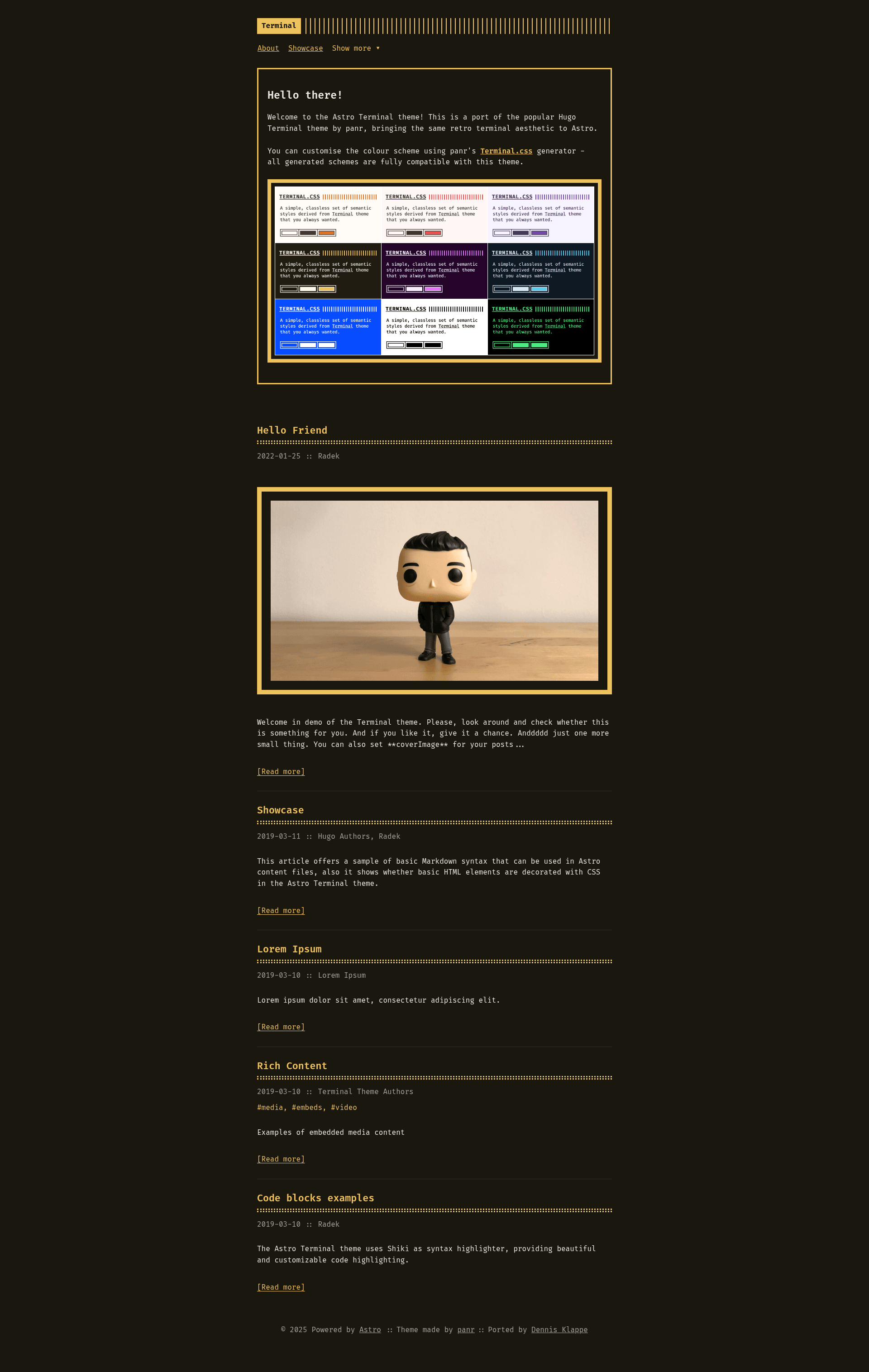 screenshot of Astro Terminal Theme on template0.com
