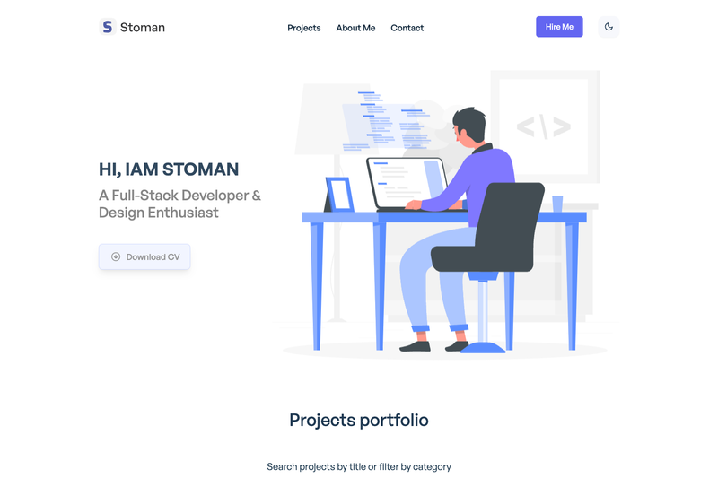 Image for Next.js Tailwind CSS Portfolio on template0.com