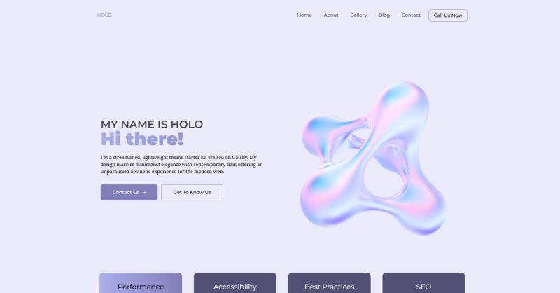 Image for Holo Theme(business gatsby template) on template0.com