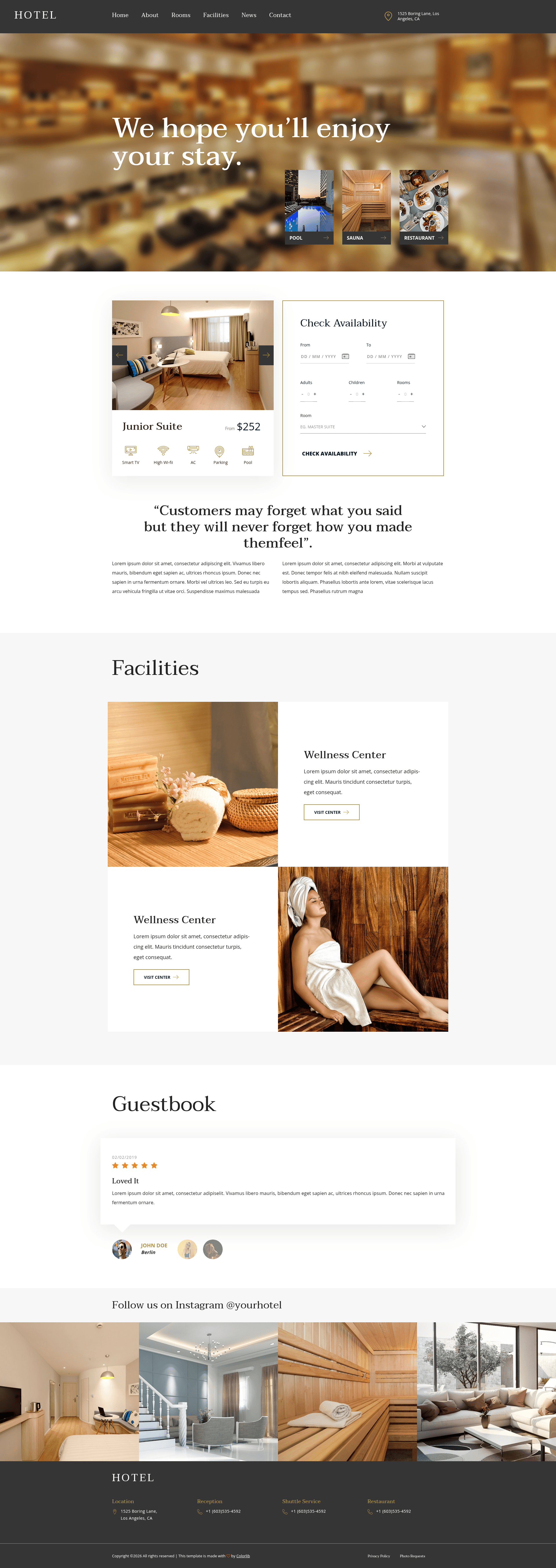 screenshot of Hotel on template0.com