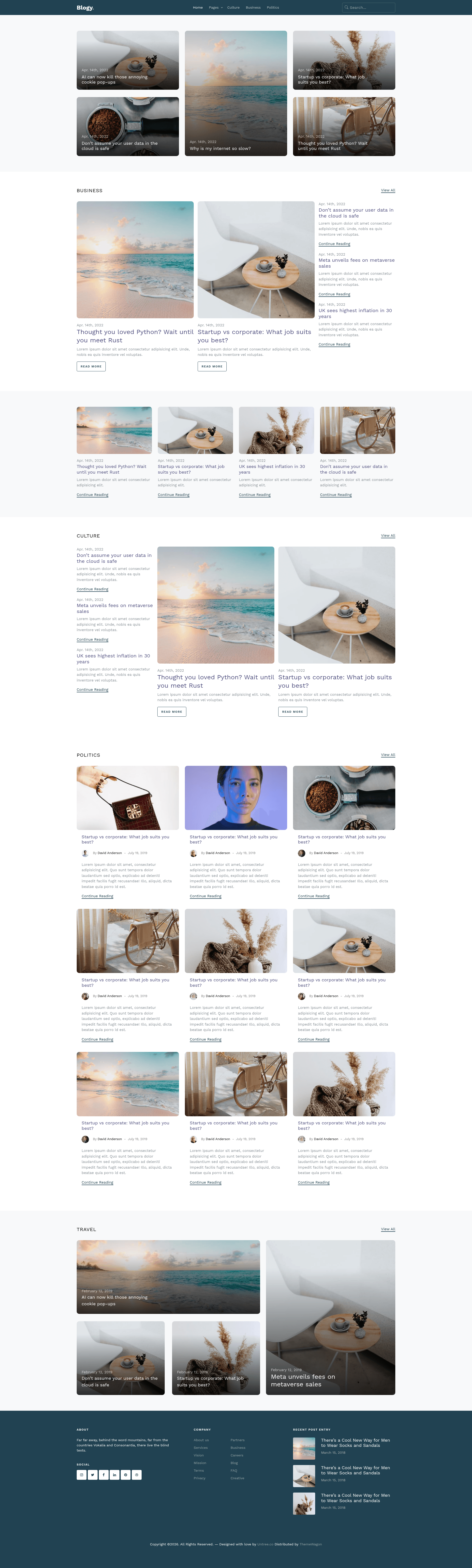screenshot of Blogy on template0.com