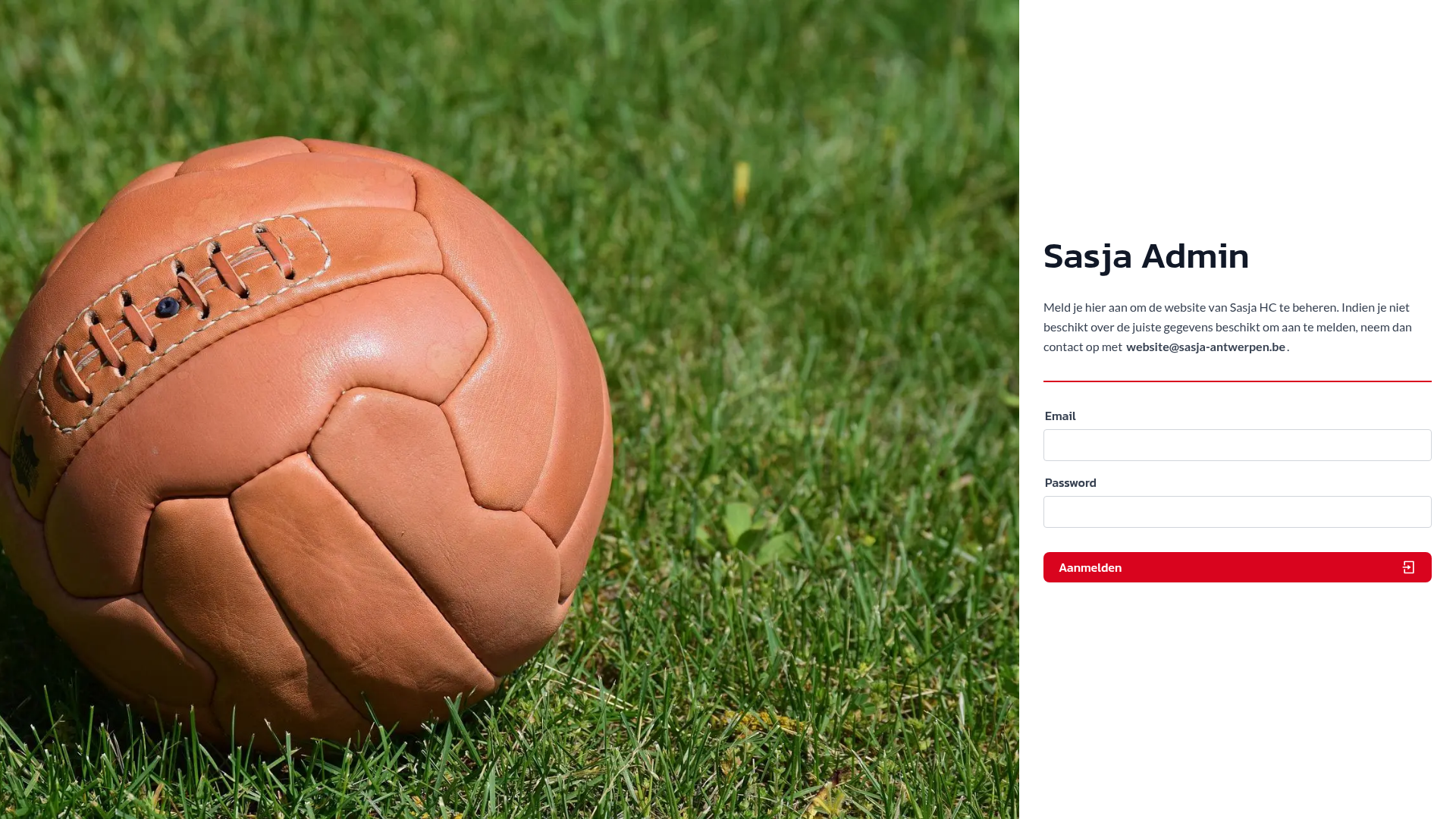 screenshot of Sasja Admin on template0.com