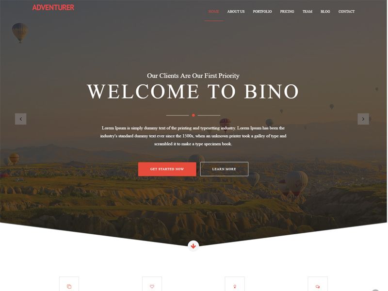 Image for Bino – Free Bootstrap Agency Template on template0.com