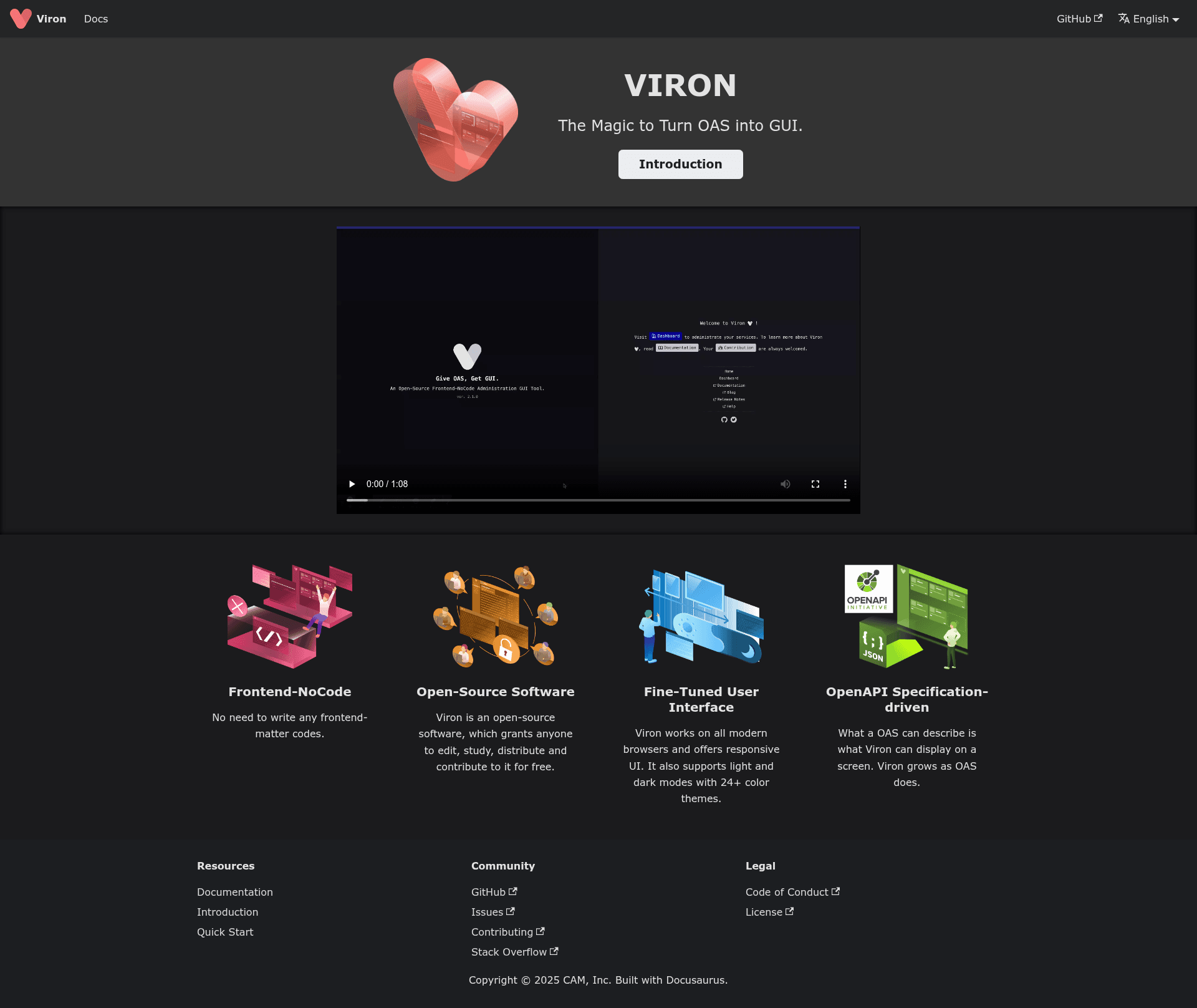 screenshot of Viron on template0.com