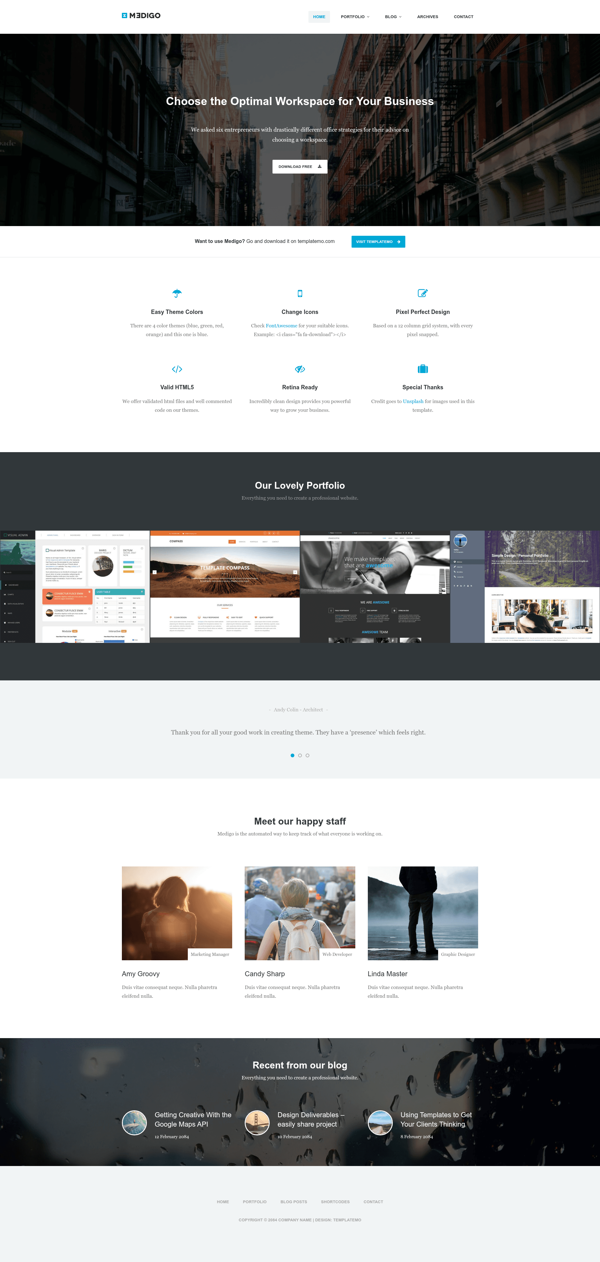 screenshot of Medigo on template0.com