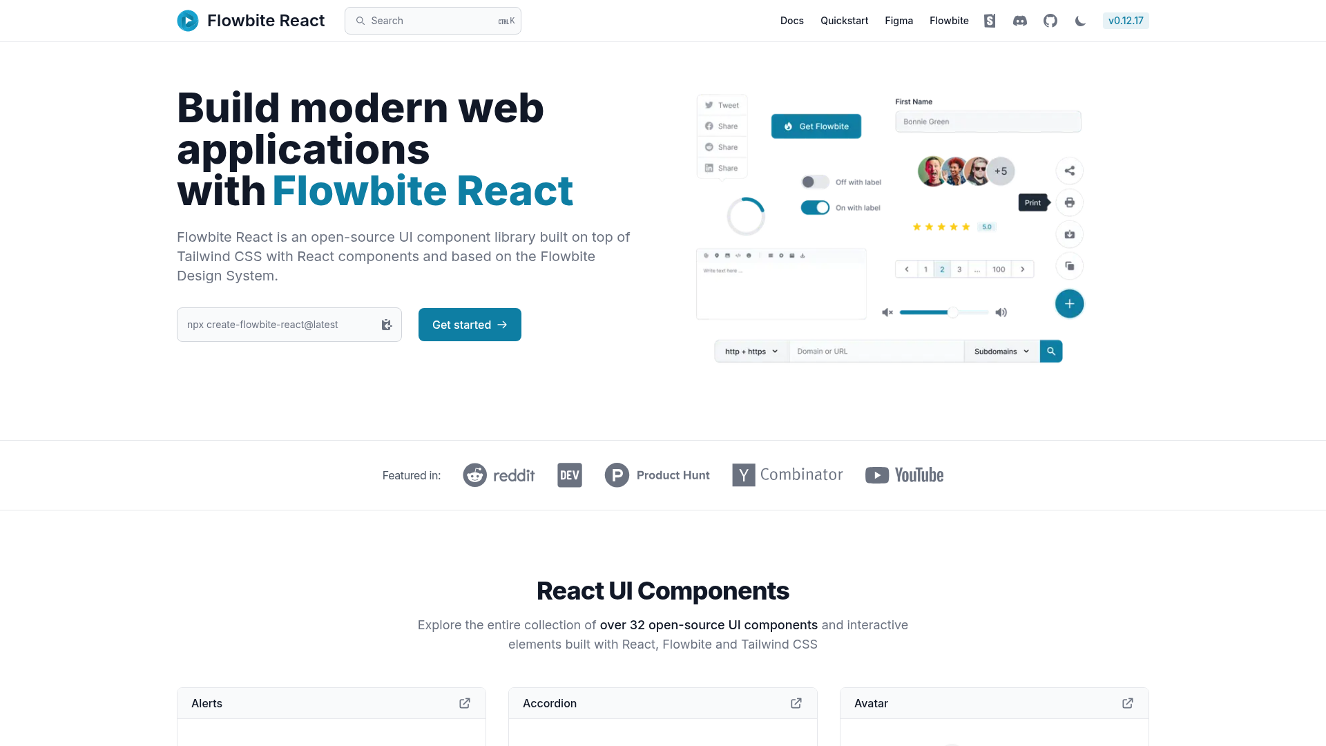Flowbite React preview