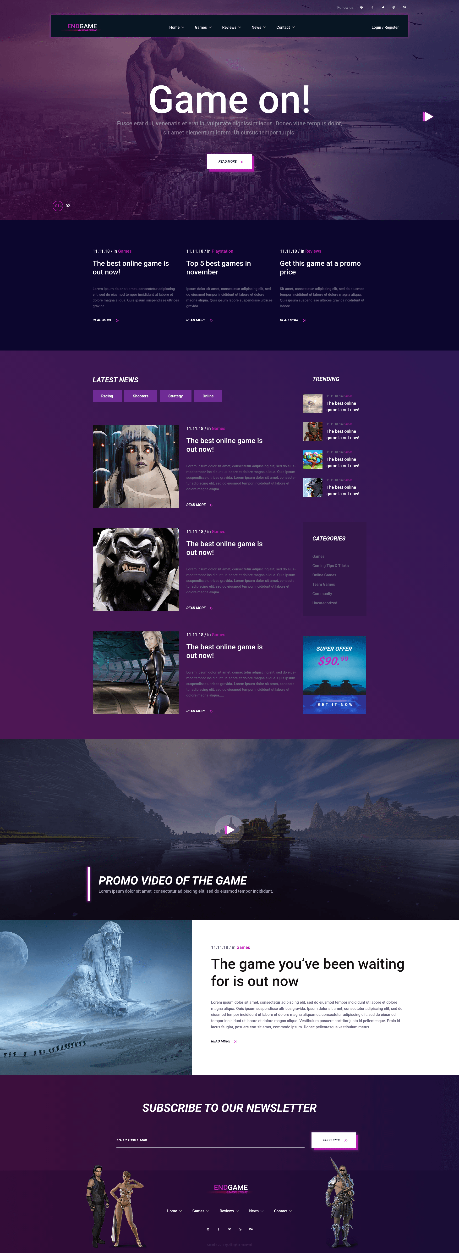 screenshot of EndGame on template0.com