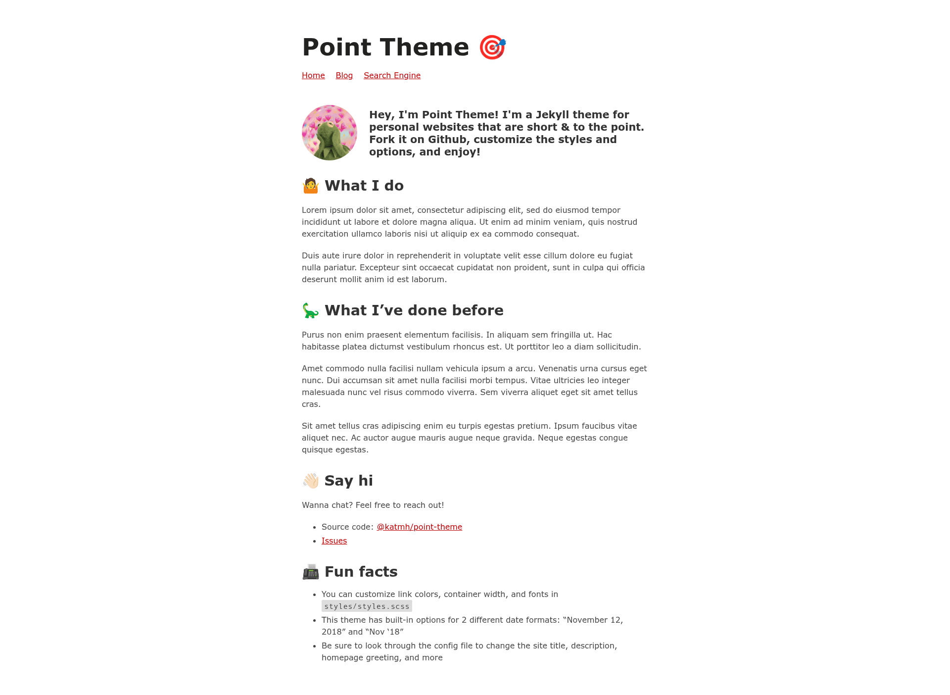 screenshot of Point Theme on template0.com