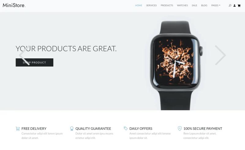 Image for MiniStore – Free Bootstrap 5 E-Commerce Website Template on template0.com