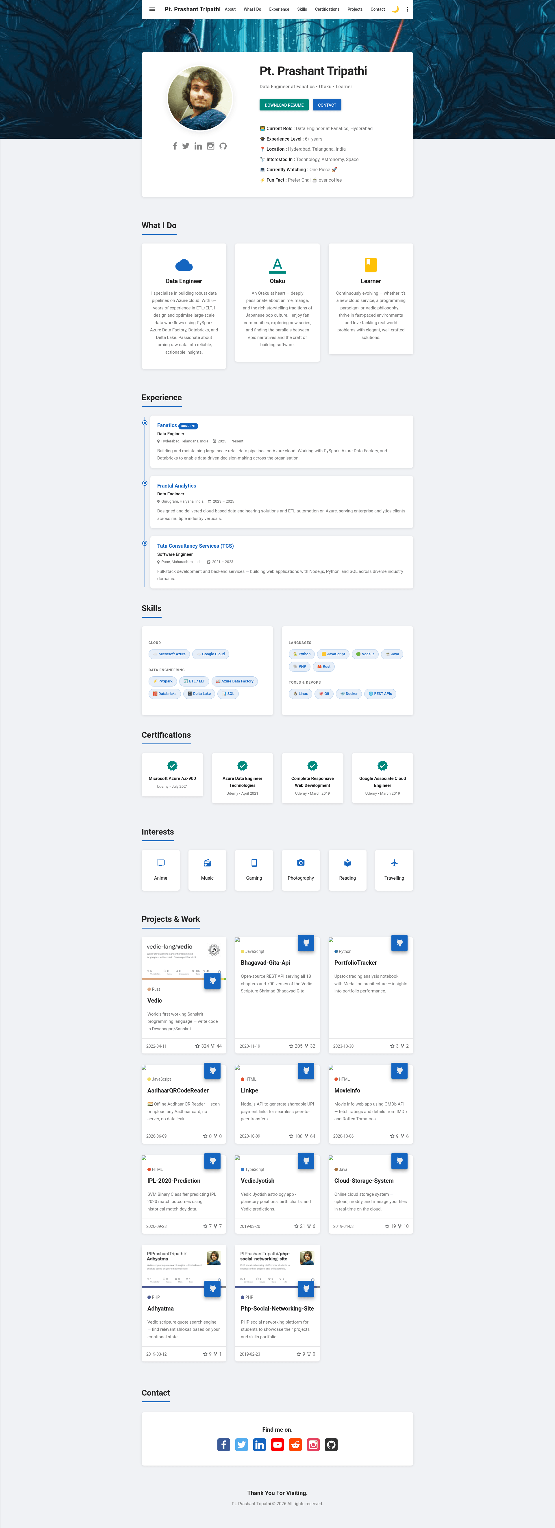 screenshot of ptprashanttripathi.github.io on template0.com