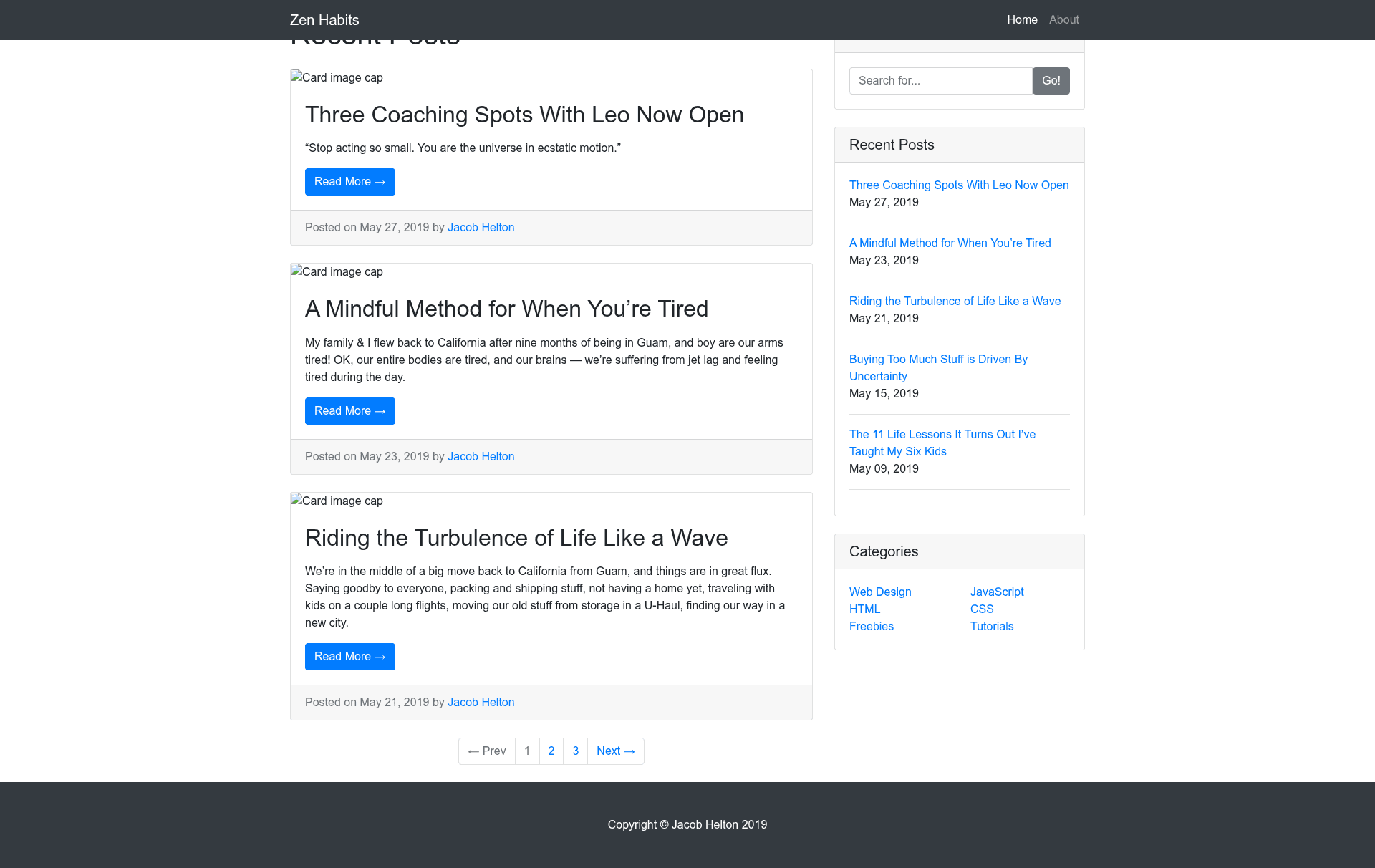 screenshot of Jekyll-Blog-Undiscovered on template0.com
