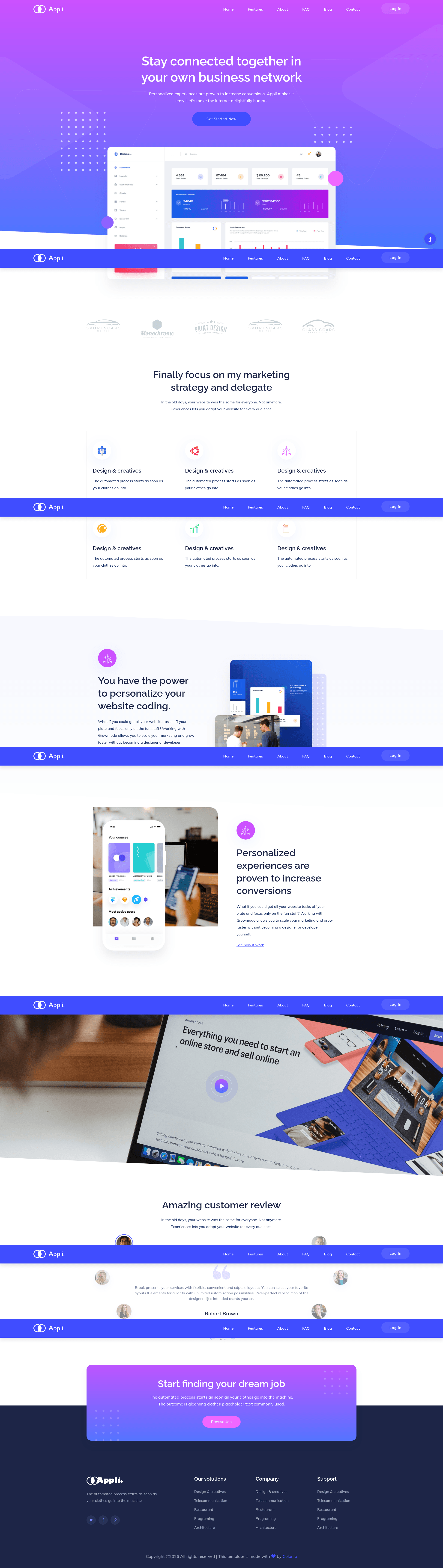 screenshot of Appli – Free Bootstrap 4 App Landing Page Template on template0.com