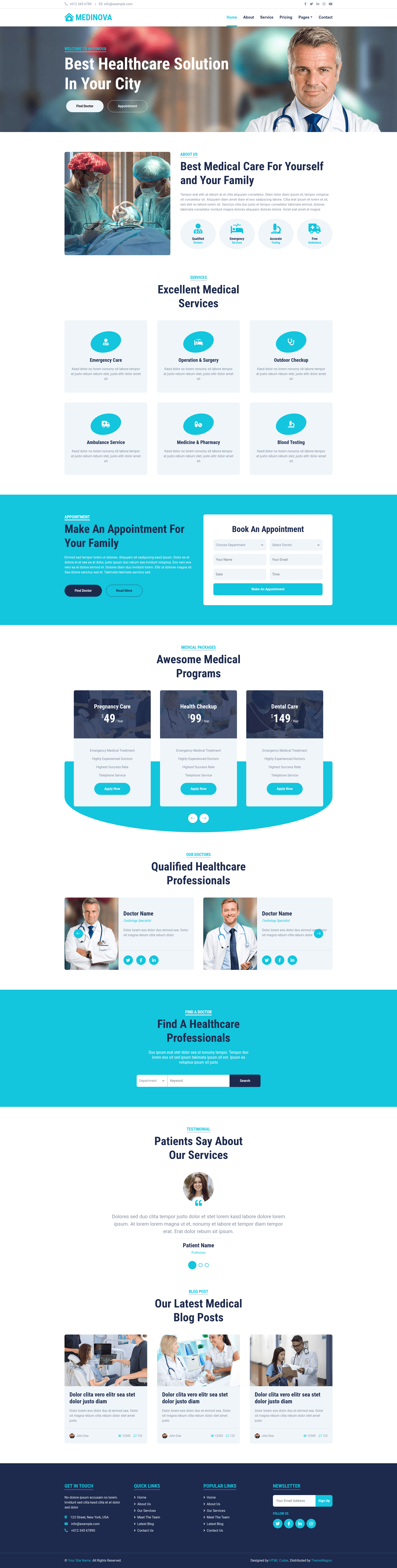 screenshot of Medinova on template0.com