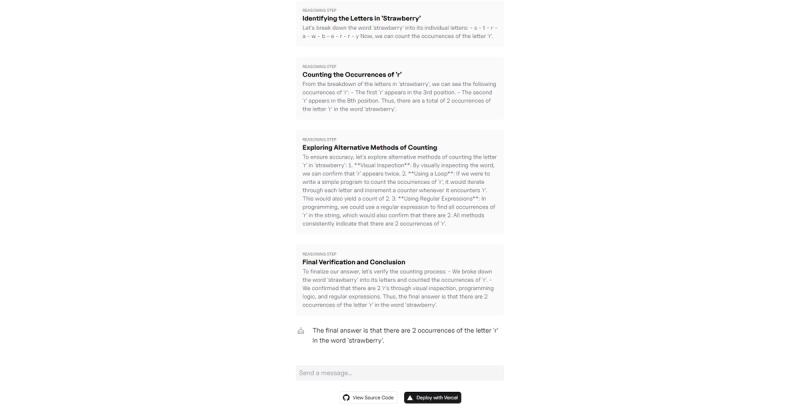 Image for Reasoning Steps(AI nextjs template) on template0.com