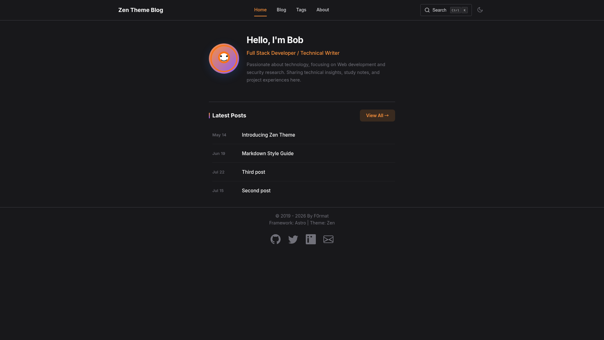 screenshot of Zen Theme on template0.com