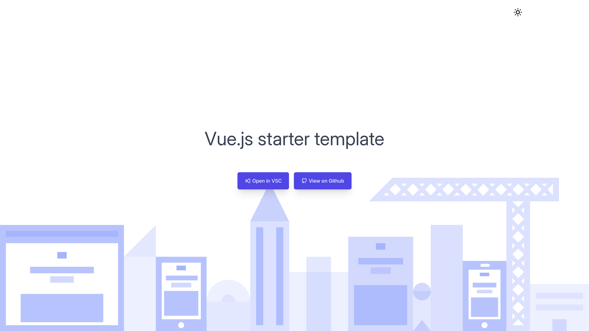 screenshot of vue3-template on template0.com