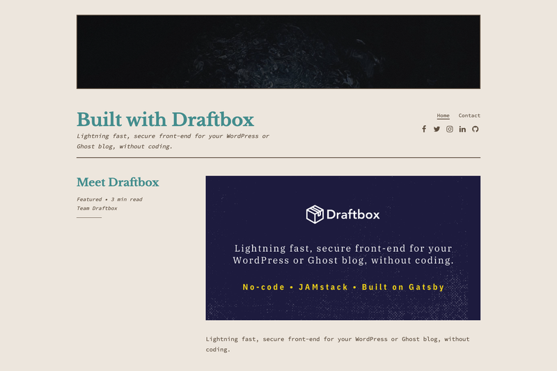 Image for Gatsby WordPress Libre Starter on template0.com Image for Gatsby WordPress Libre Starter on template0.com
