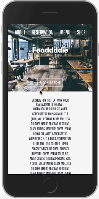 Image for Restaurant Landing Page on template0.com