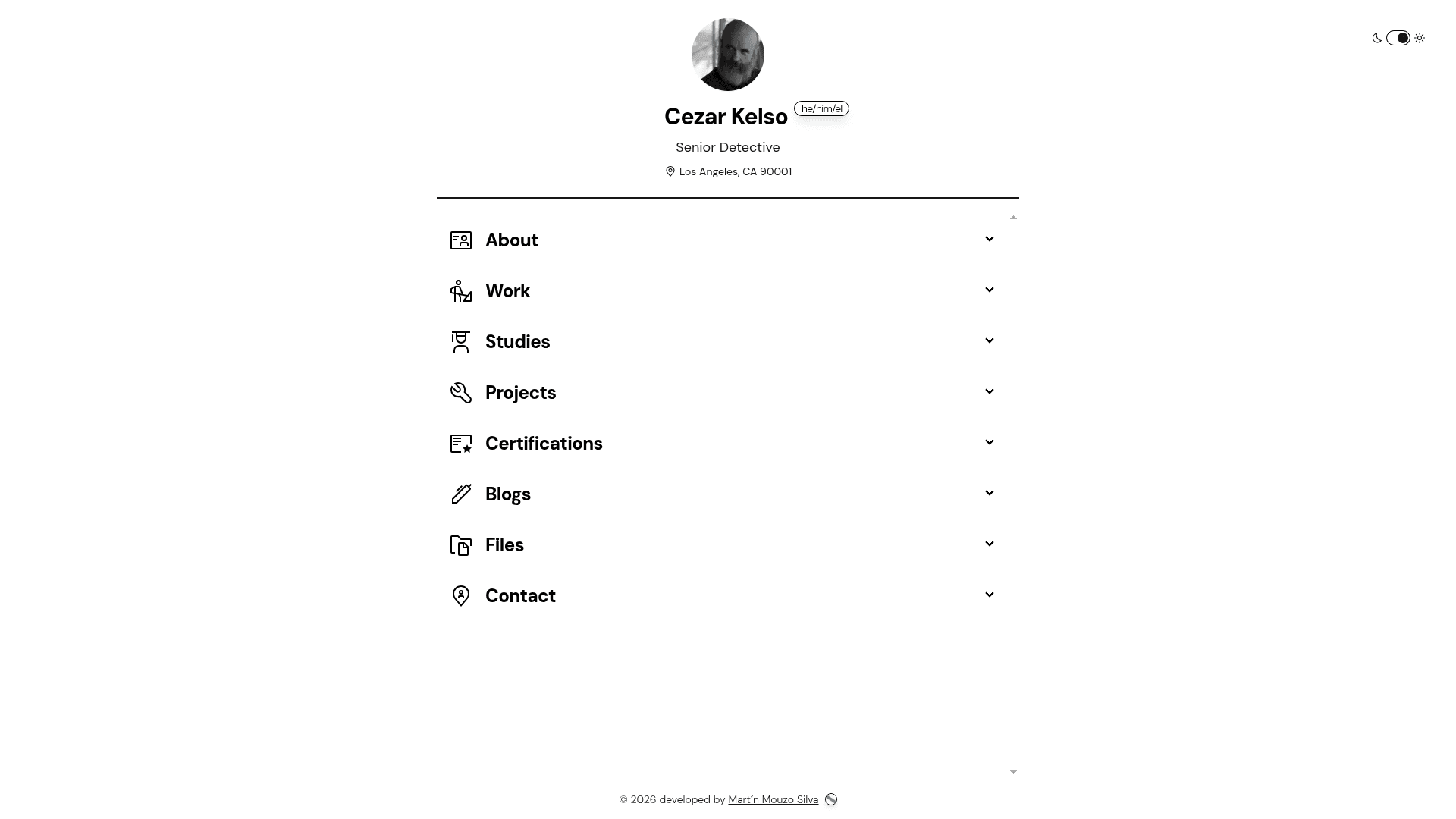 screenshot of Astro-CV-Esquelete on template0.com