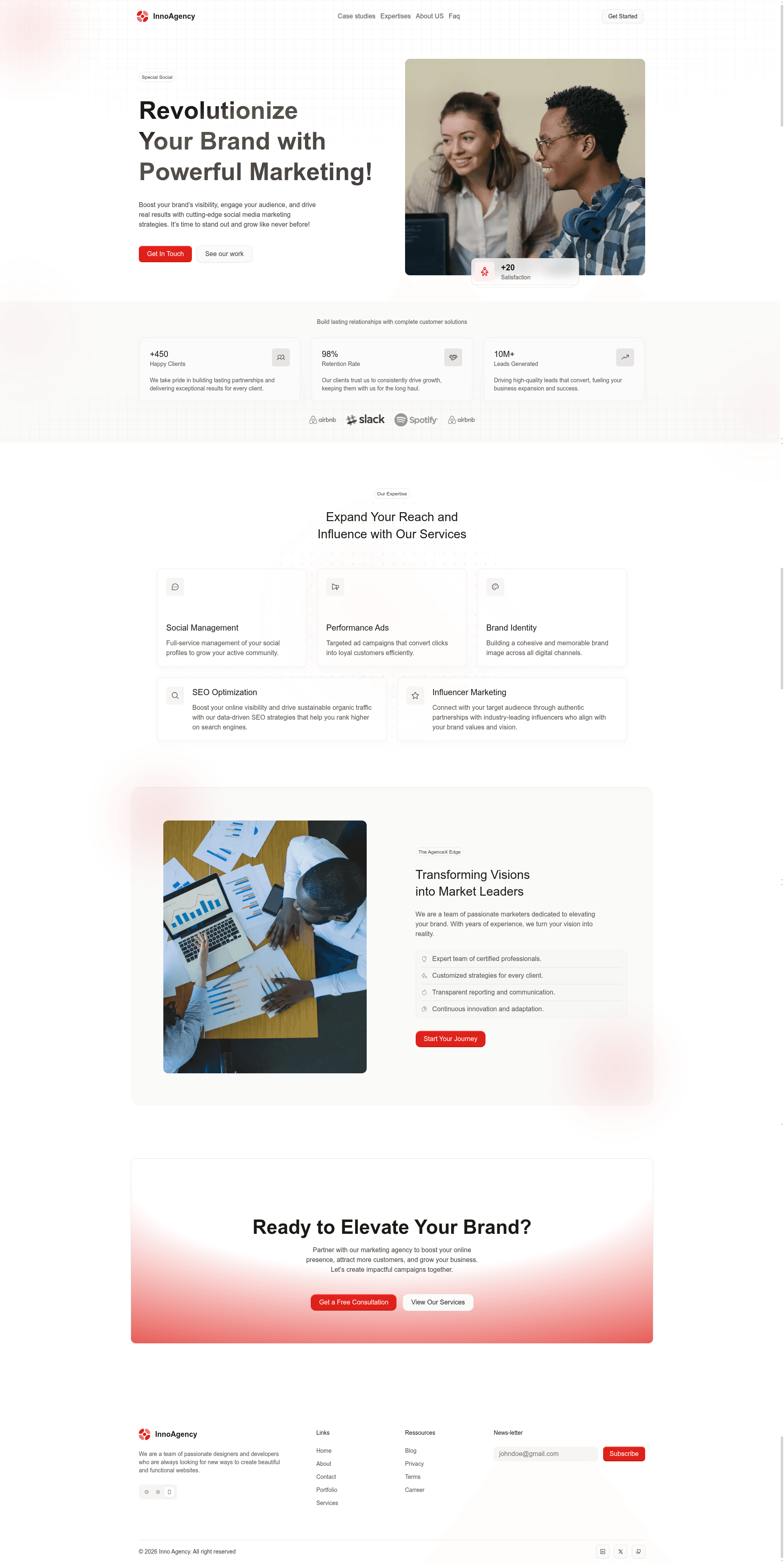 screenshot of Inno Agency on template0.com
