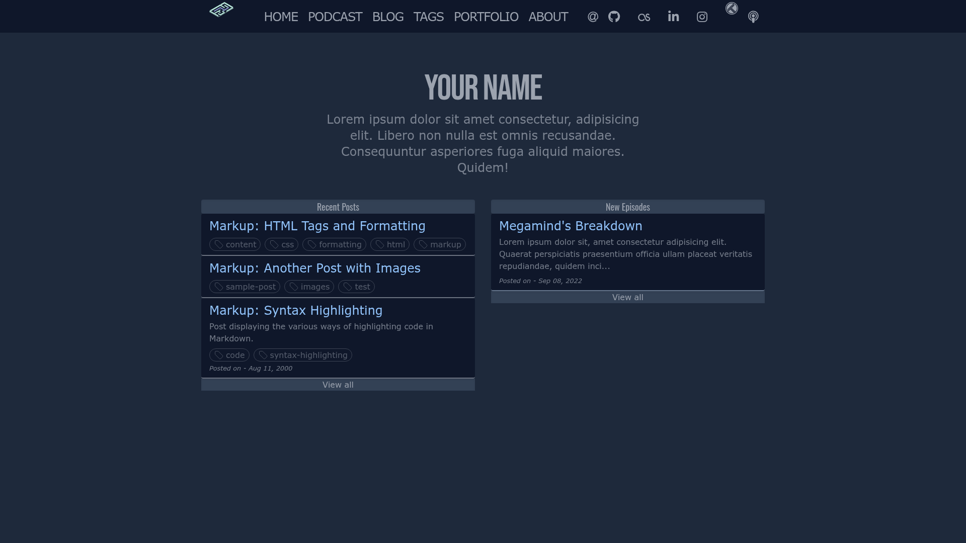 screenshot of Nuboard Theme on template0.com
