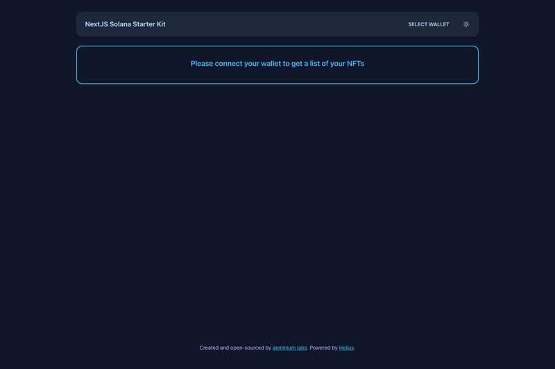 Image for Nextjs Solana Starter Kit on template0.com Image for Nextjs Solana Starter Kit on template0.com