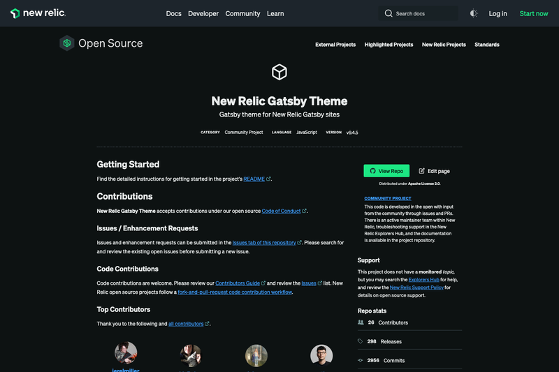 Image for Gatsby Theme Newrelic on template0.com Image for Gatsby Theme Newrelic on template0.com