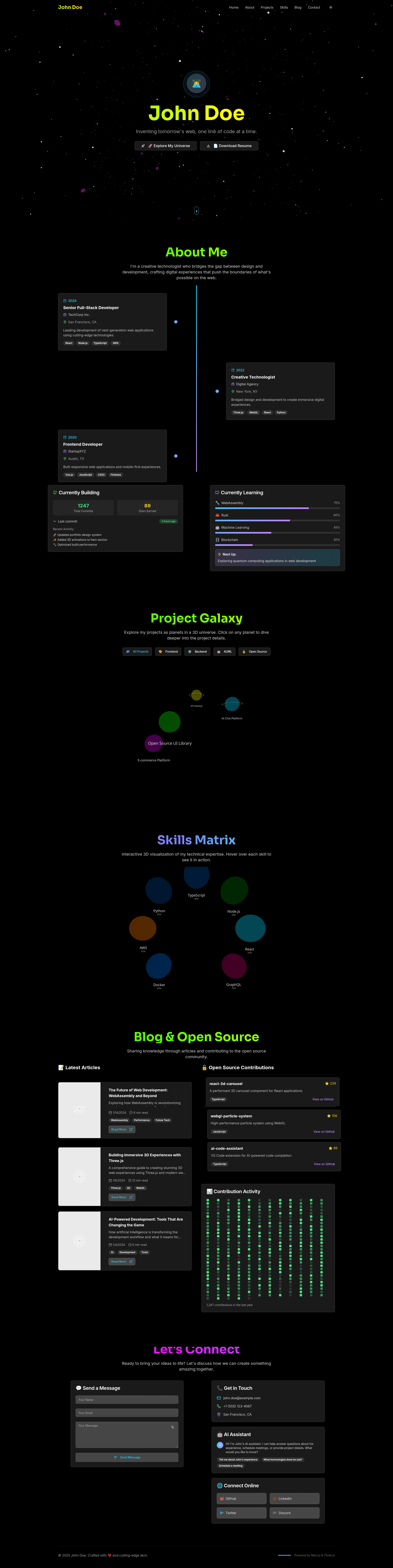 screenshot of modern-portfolio on template0.com