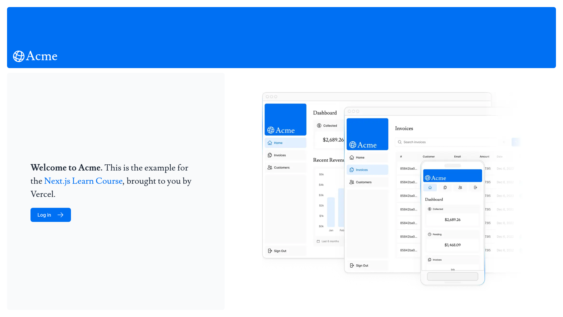 screenshot of Next.js Project Template on template0.com