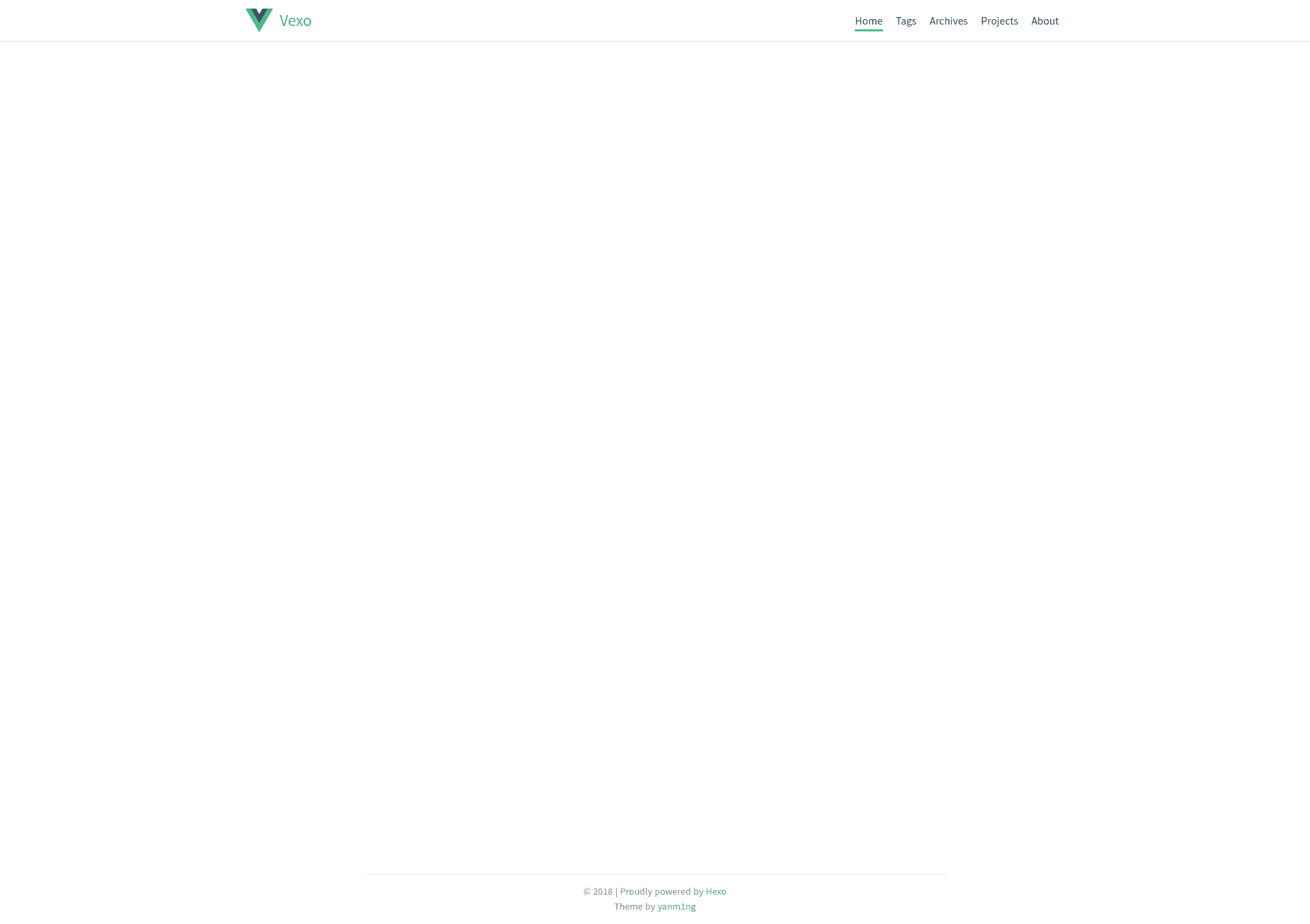 screenshot of Vexo on template0.com
