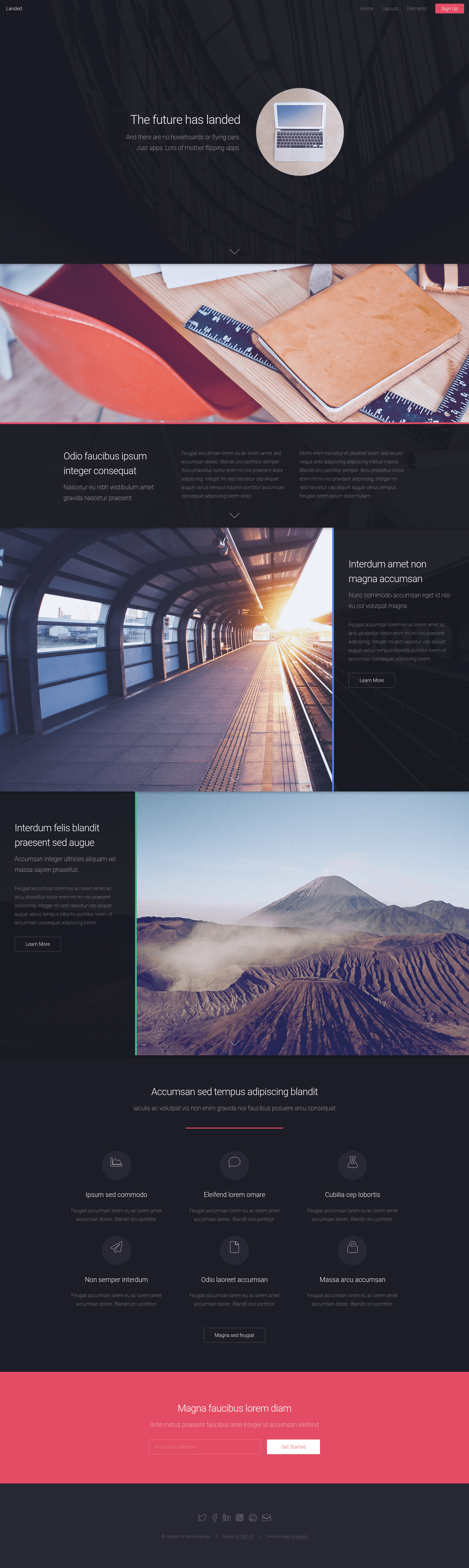 screenshot of Landed on template0.com