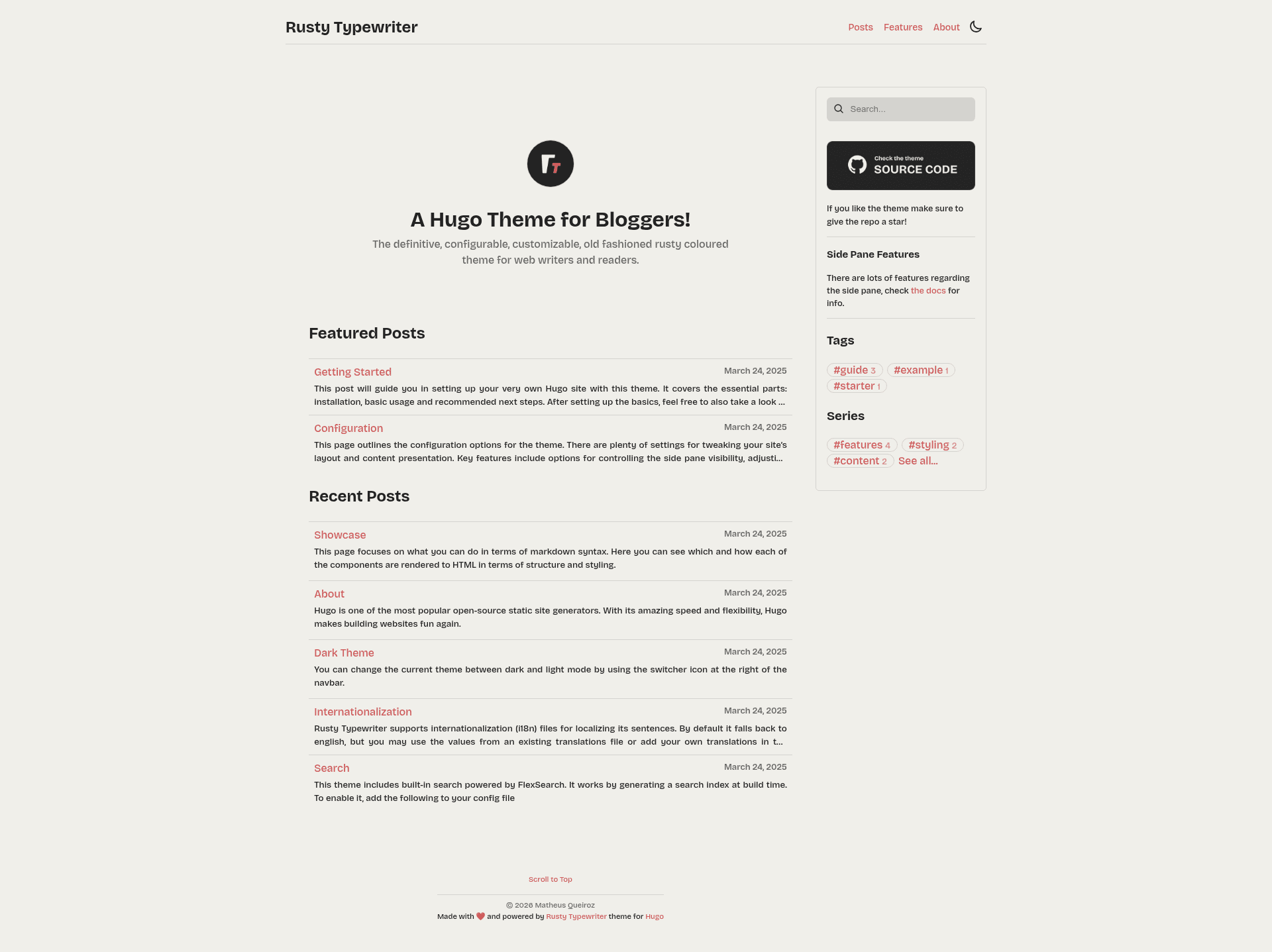 screenshot of Rusty Typewriter on template0.com