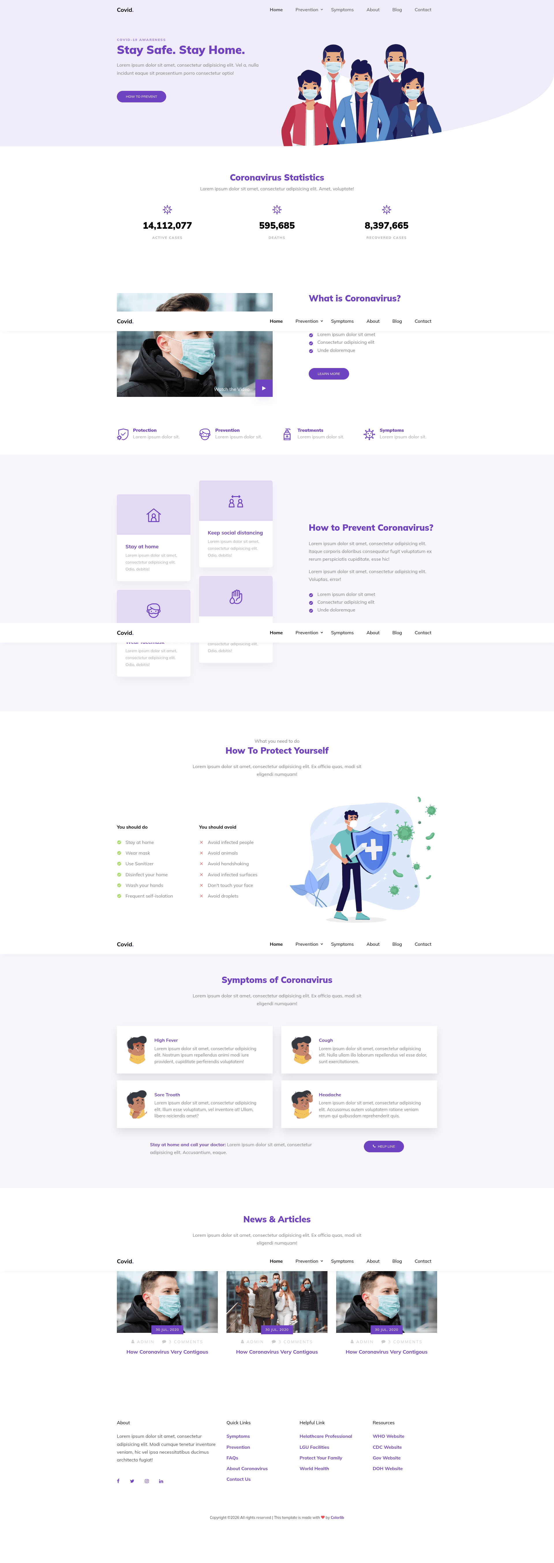 screenshot of Covid on template0.com
