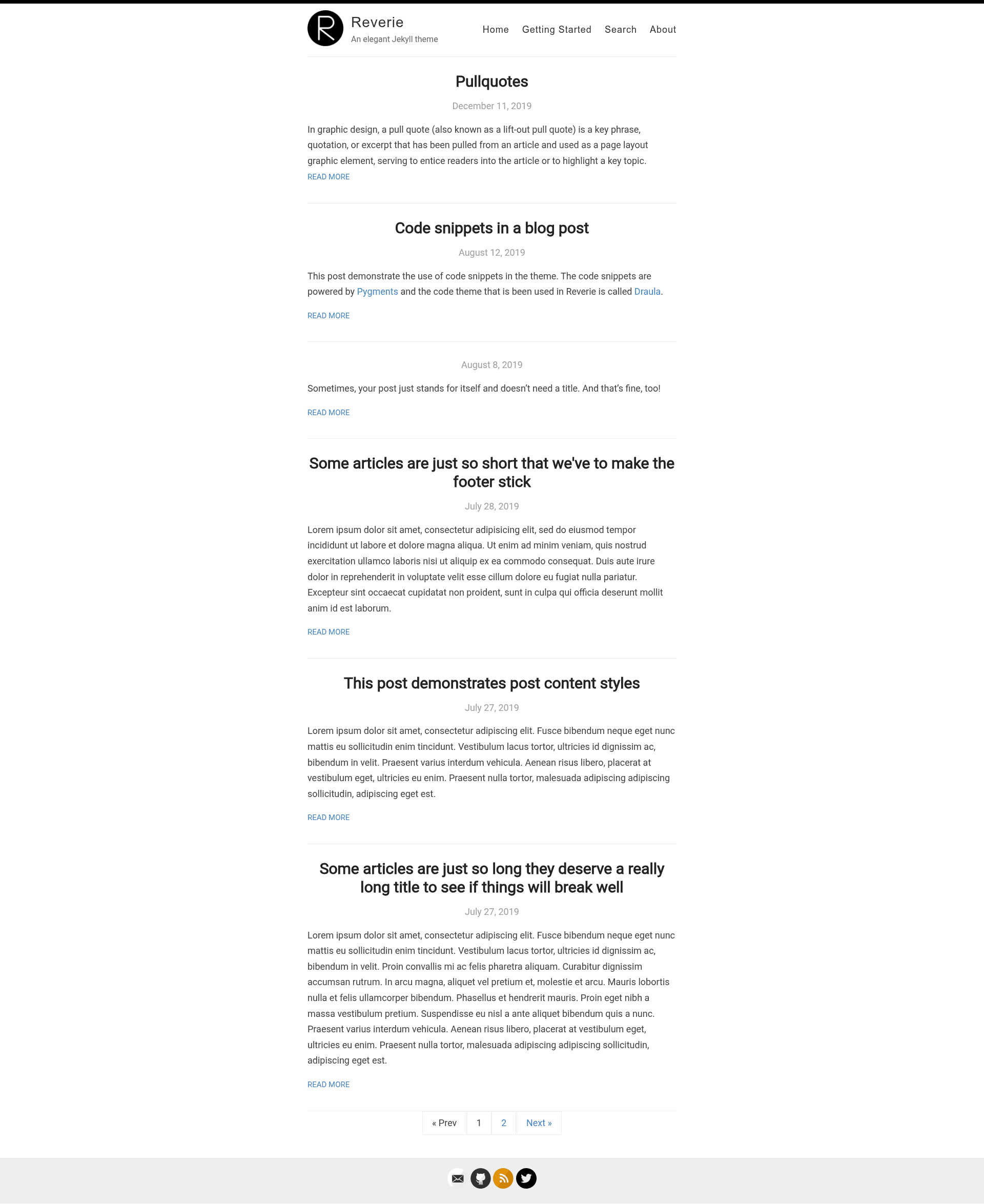 screenshot of Reverie on template0.com