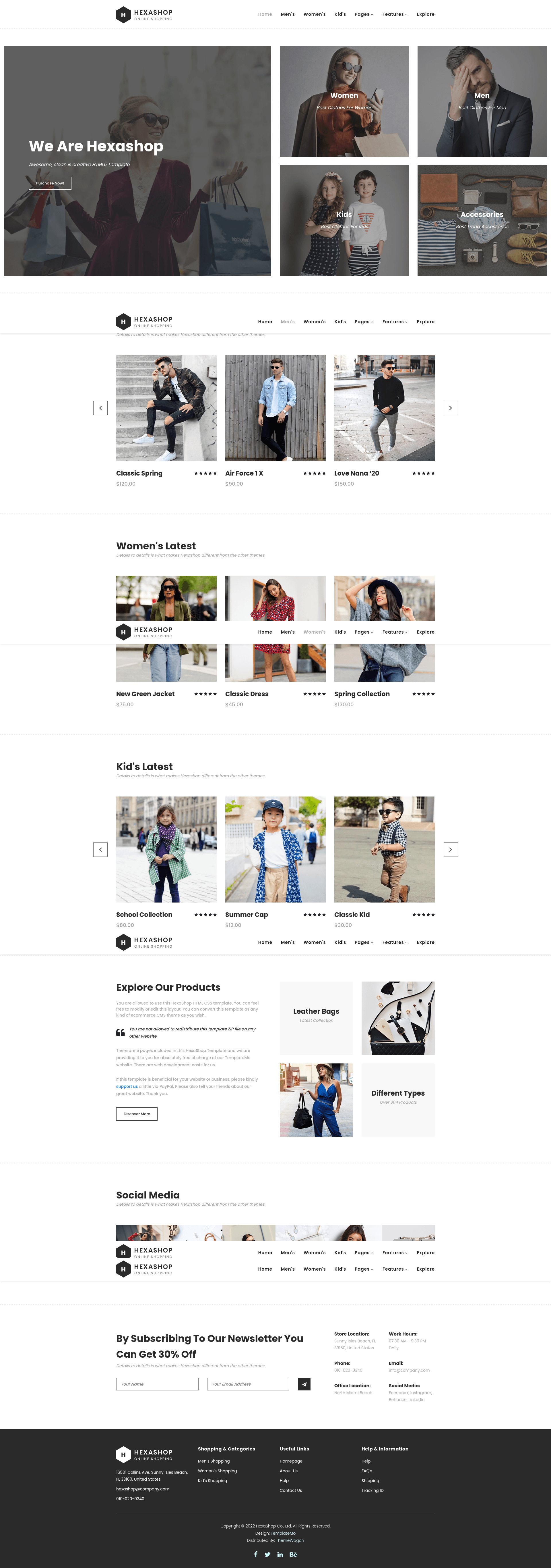 screenshot of Hexashop on template0.com