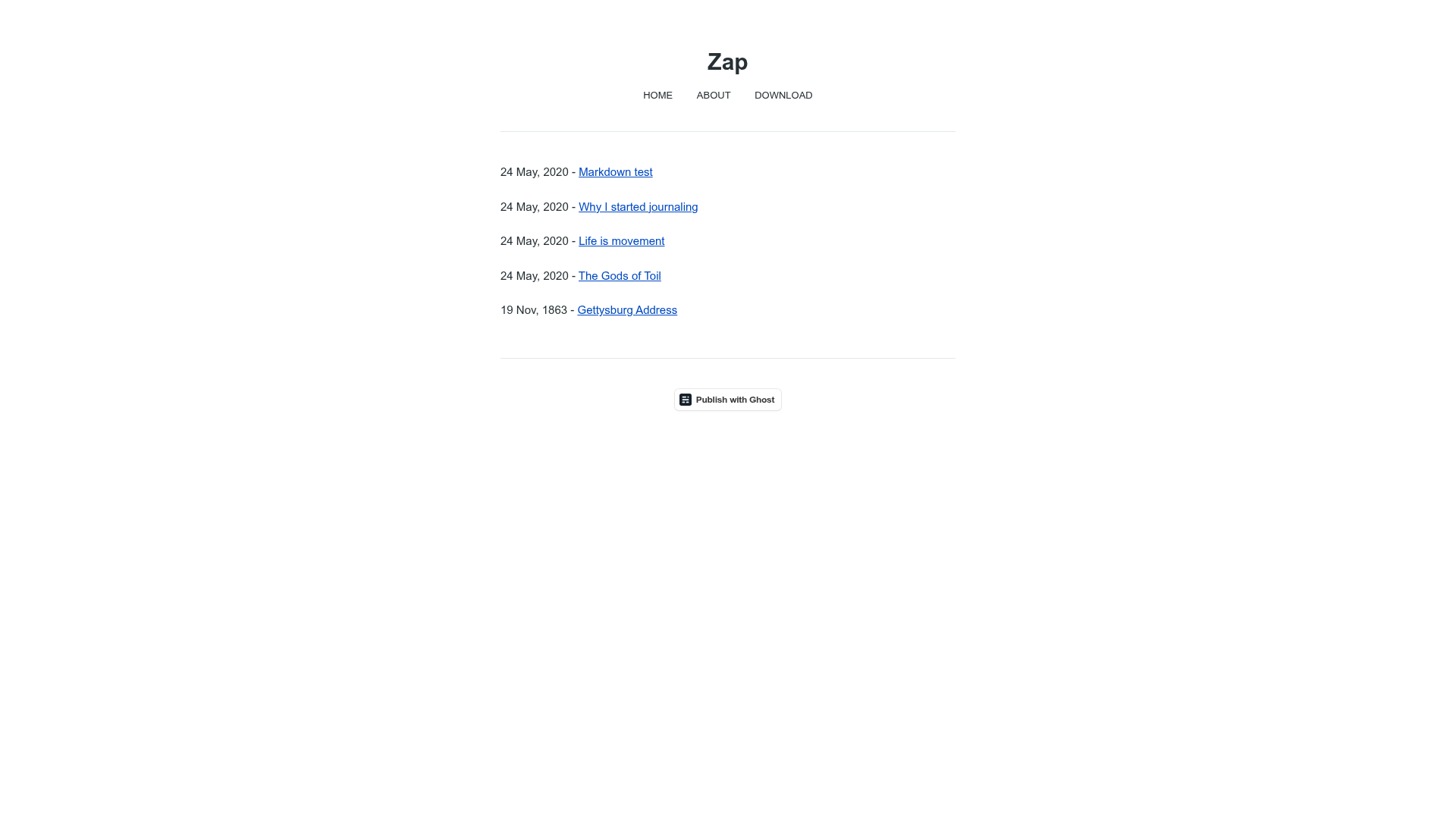 screenshot of Zap on template0.com